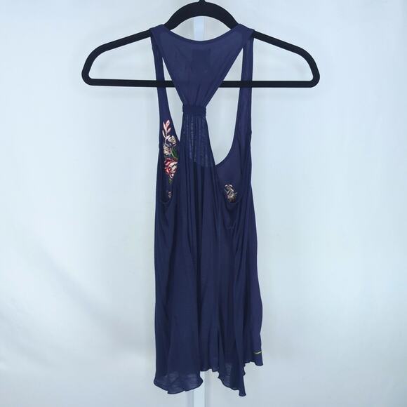 Anthropologie Tiny Embroidered Floral Racerback Tank Top XS Boho Feminine - Picture 11 of 11